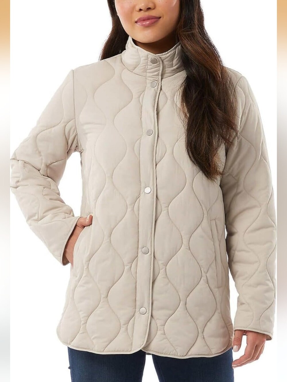 32 Degrees Heat Womens Quilted Jacket Puffer Coat Coconut Beige S